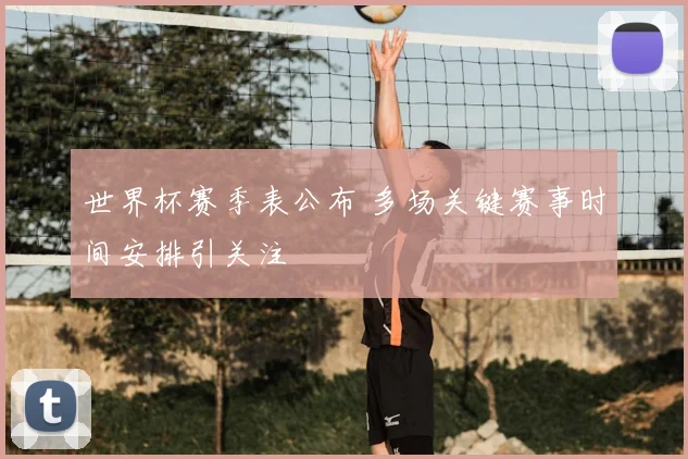 世界杯赛季表公布 多场关键赛事时间安排引关注